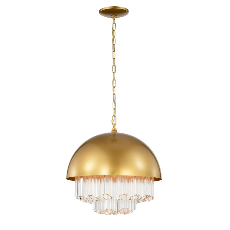 Lustre suspendu Wiskass de 38 cm (15 pouces) avec abat-jour en verre déchiré