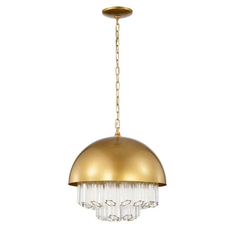 Lustre suspendu Wiskass de 38 cm (15 pouces) avec abat-jour en verre déchiré