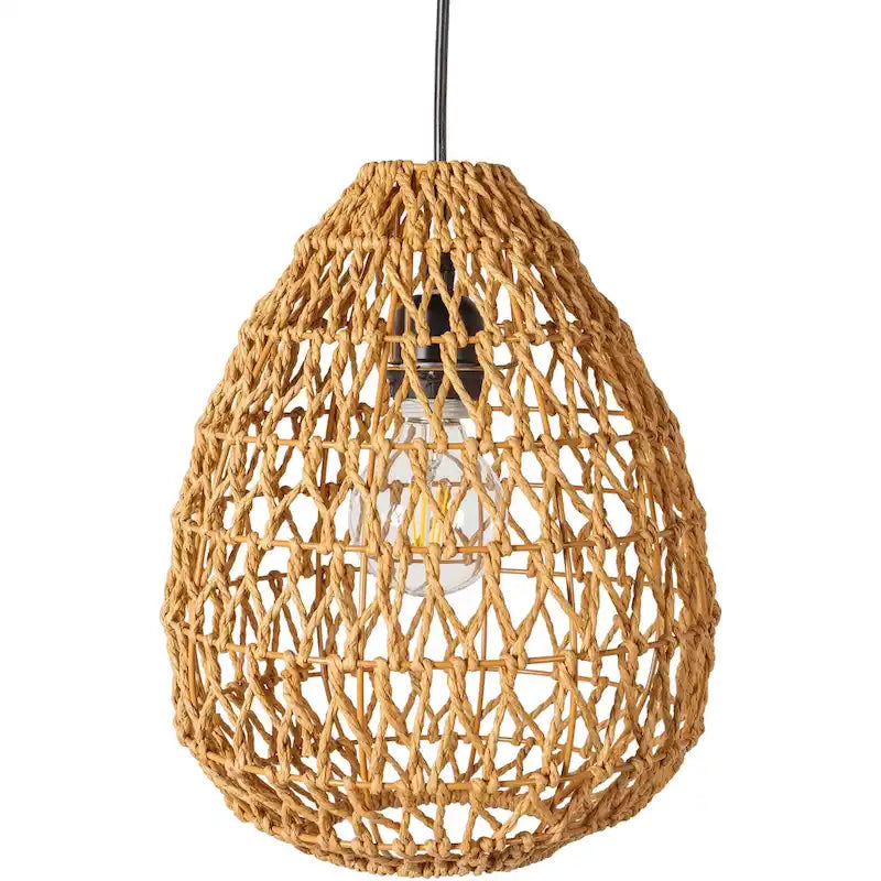 Suspension Givoni en rotin tressé naturel - 72 cm (H) x 11 cm (L) x 11 cm (P)