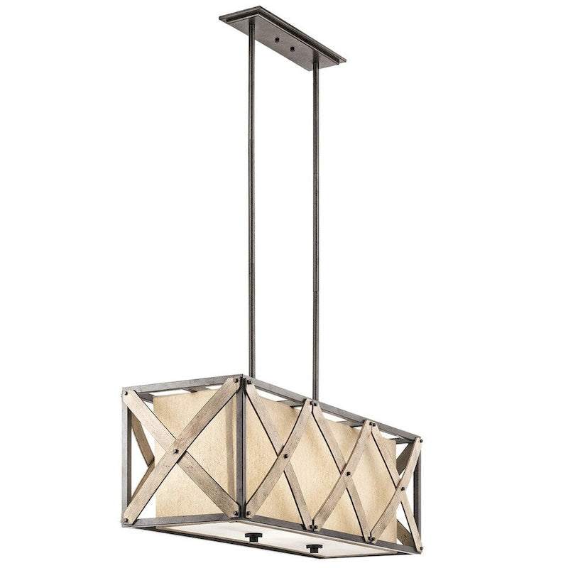 Lustre linéaire à 3 lumières en fer forgé de la collection Cahoon de Kichler Lighting