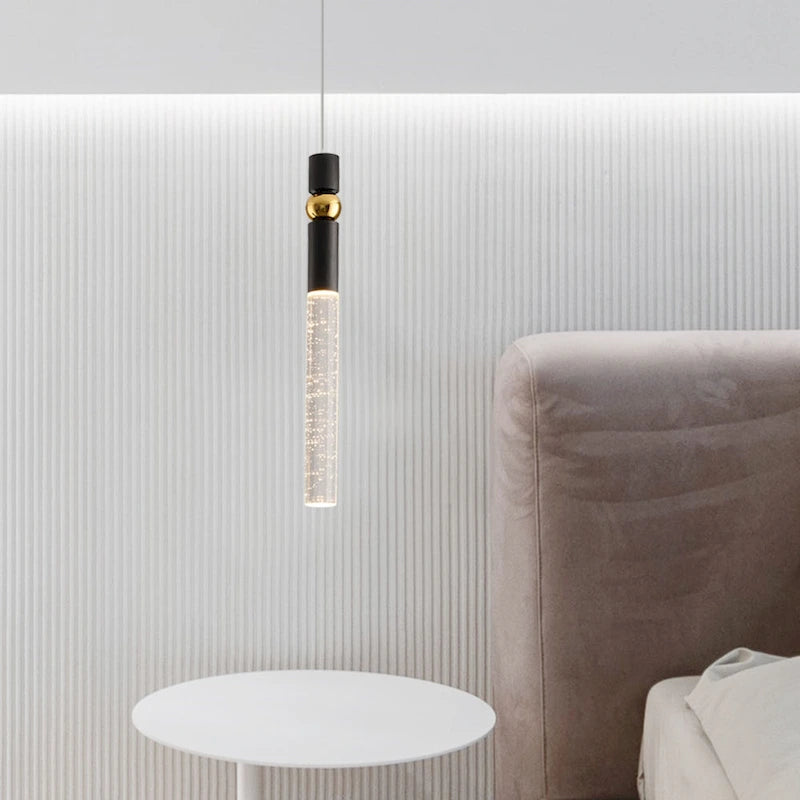 1-Light Crystal Bubble Pendant Light Fixture, Kitchen Hanging Pendant Light