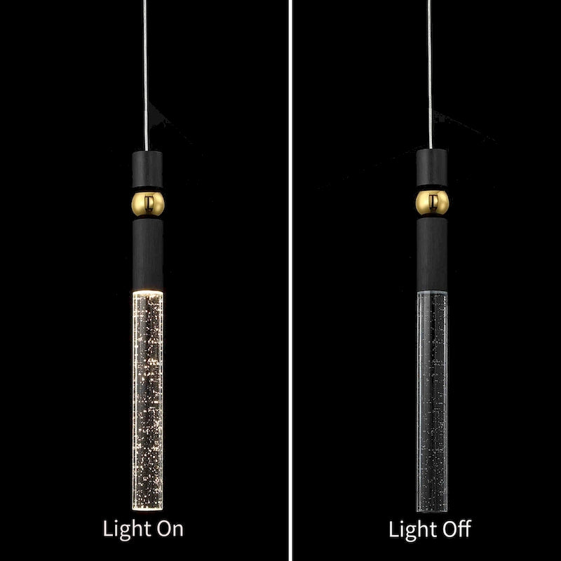 Suspension à une lumière en cristal à bulles, luminaire suspendu pour cuisine