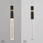 Suspension à une lumière en cristal à bulles, luminaire suspendu pour cuisine