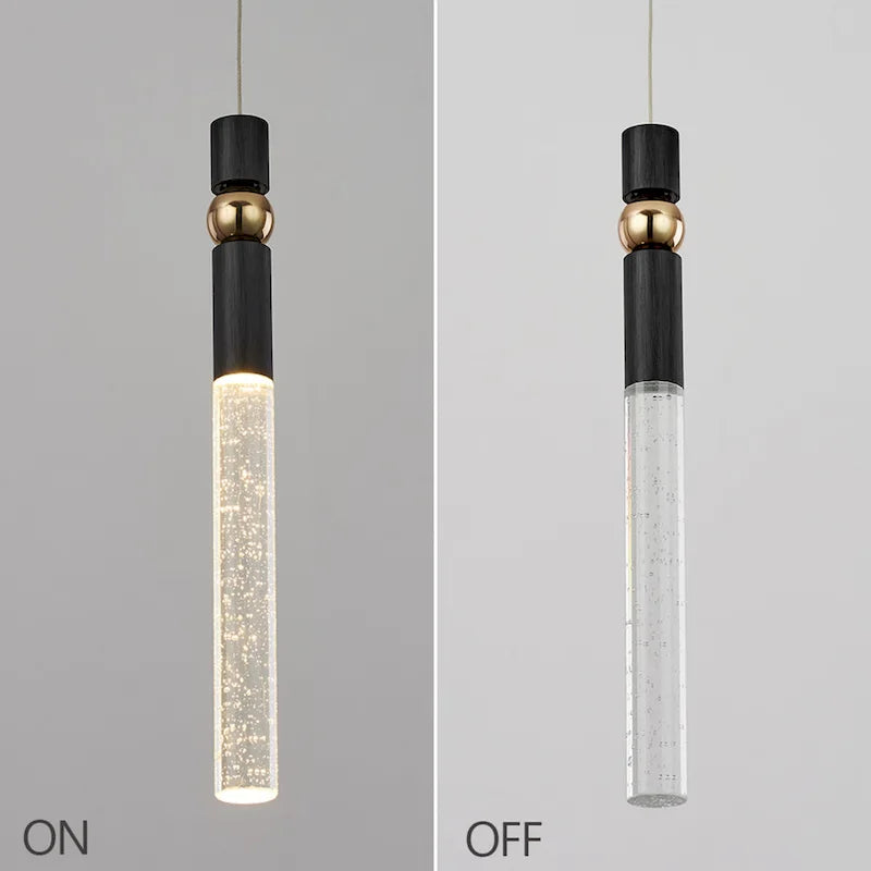 Suspension à une lumière en cristal à bulles, luminaire suspendu pour cuisine