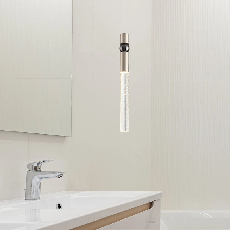 Suspension à une lumière en cristal à bulles, luminaire suspendu pour cuisine