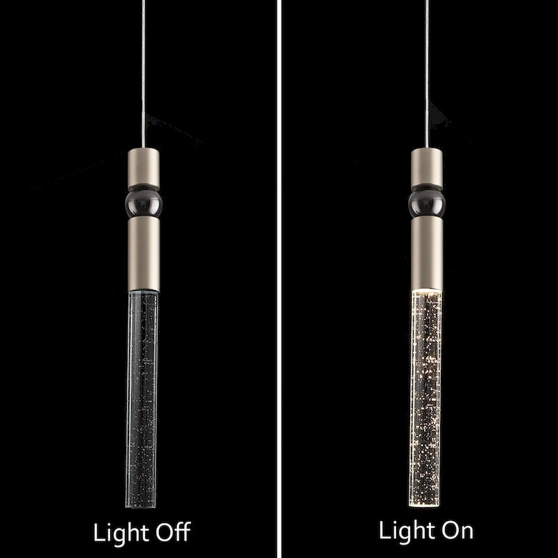 Suspension à une lumière en cristal à bulles, luminaire suspendu pour cuisine