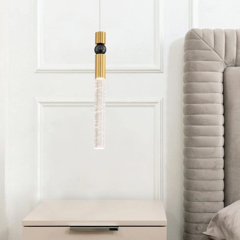 Suspension à une lumière en cristal à bulles, luminaire suspendu pour cuisine