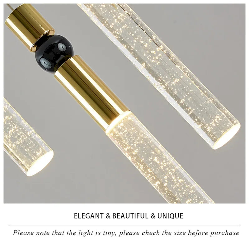 Suspension à une lumière en cristal à bulles, luminaire suspendu pour cuisine