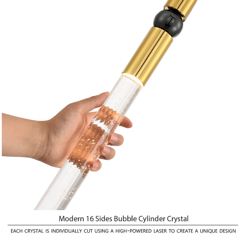 Suspension à une lumière en cristal à bulles, luminaire suspendu pour cuisine