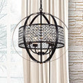 Elizabeth Oil Rubbed Bronze 4-Light Globe Pendant with Crystal Shade
