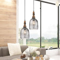 Bathsheba River of Goods Bell-Shaped Pendant Lamp with Silver Glass Shade - 7  x 7  x 15.25 /74.25 