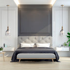 Suspension Bathsheba River of Goods en forme de cloche avec abat-jour en verre argenté - 7 x 7 x 15,25 / 74,25