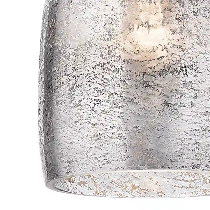 Suspension Bathsheba River of Goods en forme de cloche avec abat-jour en verre argenté - 7 x 7 x 15,25 / 74,25