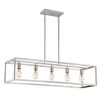 New Harbor Brushed Nickel 5-Light Linear Island Chandelier
