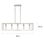 Lustre linéaire à 5 lumières New Harbor en nickel brossé pour îlot central