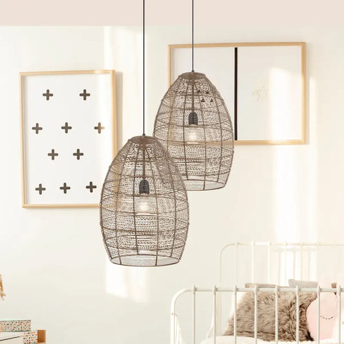 Alessia River of Goods Brass Metal Cone-Shaped Woven Pendant Lamp - 12.25  x 12.25  x 19.5/78.5 
