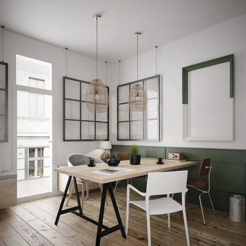 Suspension conique en laiton tressé Alessia River of Goods - 12,25 x 12,25 x 19,5/78,5