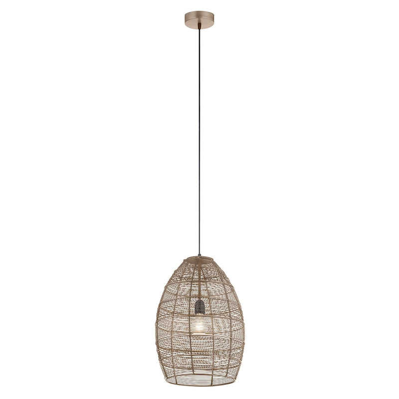 Suspension conique en laiton tressé Alessia River of Goods - 12,25 x 12,25 x 19,5/78,5