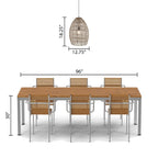 Suspension conique en laiton tressé Alessia River of Goods - 12,25 x 12,25 x 19,5/78,5