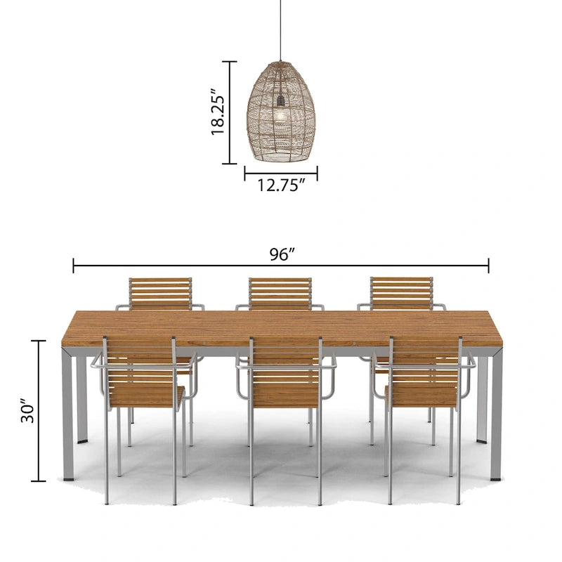 Suspension conique en laiton tressé Alessia River of Goods - 12,25 x 12,25 x 19,5/78,5