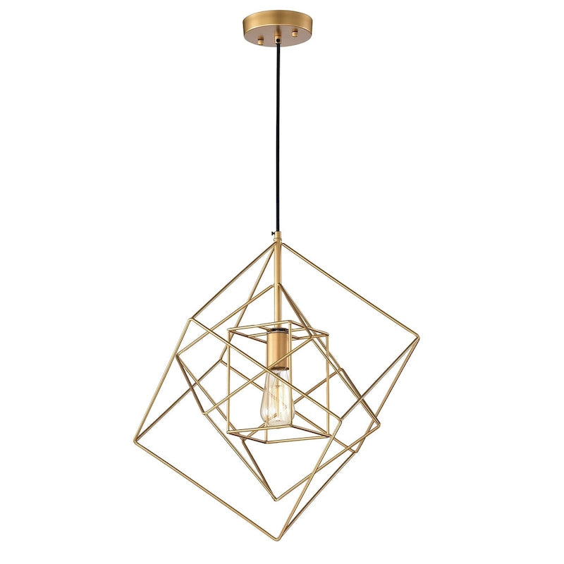 Suspension Arabella Gold à une lumière avec abat-jour transparent