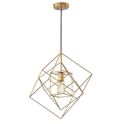 Suspension Arabella Gold à une lumière avec abat-jour transparent