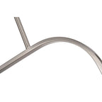 Luminaire linéaire à 4 lumières pour îlot central, en nickel brossé et bois, avec verre bullé.