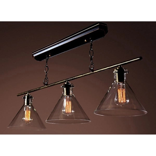 Amerie 3-light Black Island Edison Chandelier