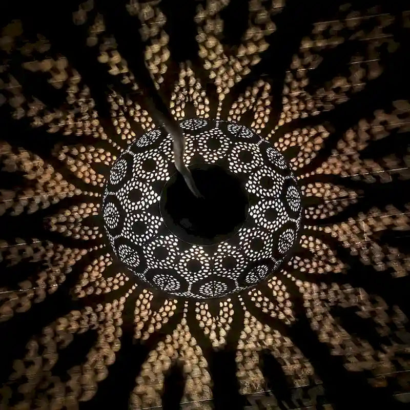 Suspension Sigrid River of Goods en métal bronze antique avec abat-jour en forme de bol - 11 x 11 x 11,25/70,25