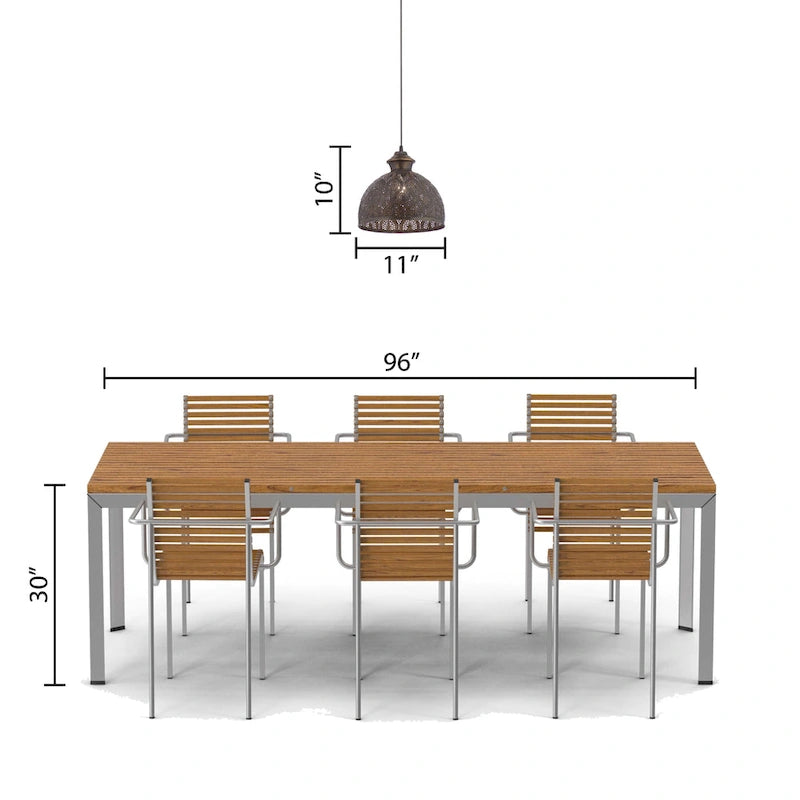 Suspension Sigrid River of Goods en métal bronze antique avec abat-jour en forme de bol - 11 x 11 x 11,25/70,25