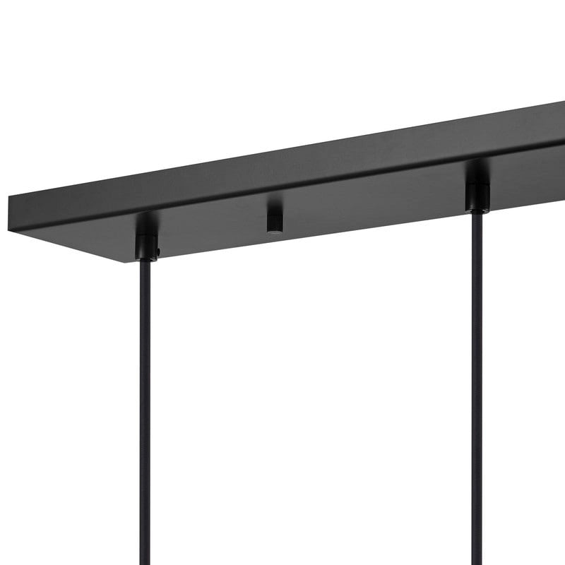 Suspension linéaire KAWOTI à 4 lumières pour îlot de cuisine avec abat-jour en verre