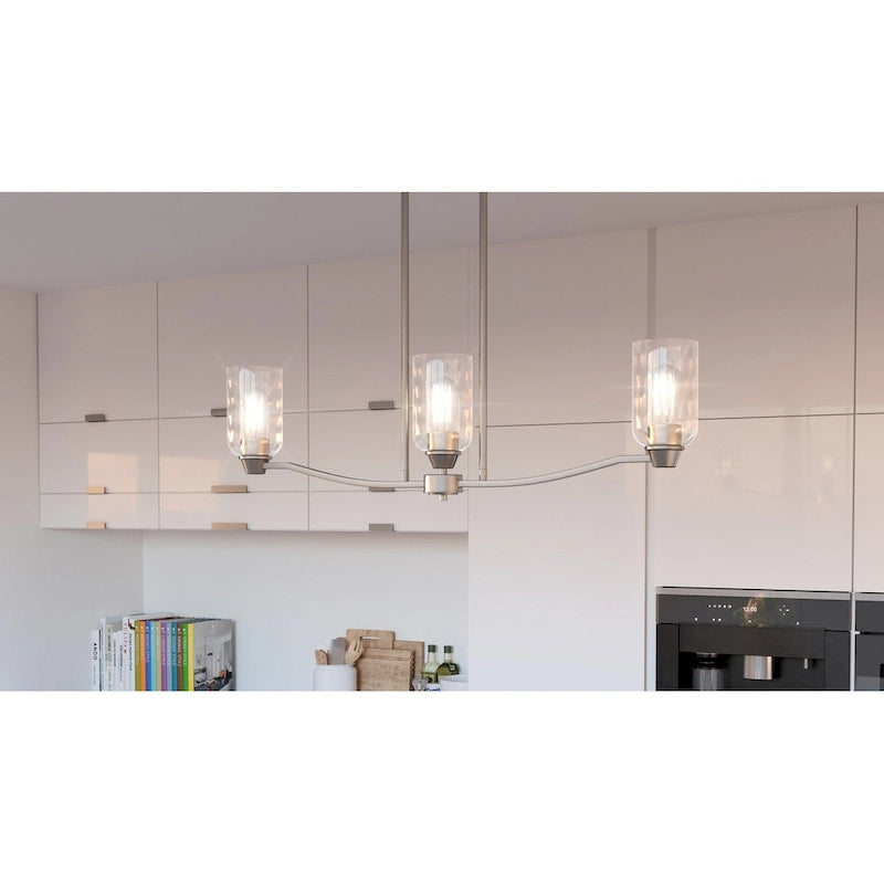 Applique murale Acacia à 3 lumières en nickel brossé pour îlot central