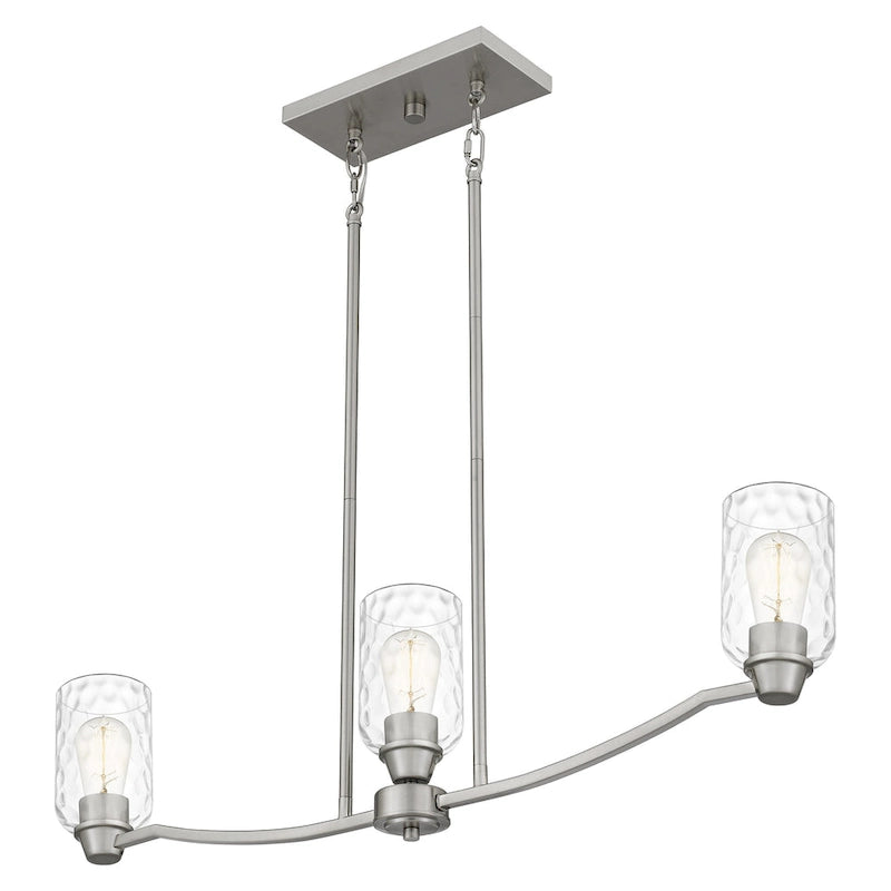 Applique murale Acacia à 3 lumières en nickel brossé pour îlot central