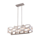 Lustre linéaire à 5 lumières Oaks Aura Farmhouse en bois style shabby chic, suspension rustique en bois pour îlot de cuisine