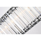 Luminaire linéaire îlot à 5 lumières noir mat et nickel brossé