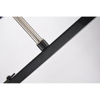 Luminaire linéaire îlot à 5 lumières noir mat et nickel brossé