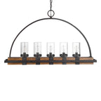 Lustre linéaire rustique à 5 lumières Uttermost Atwood en bronze vieilli