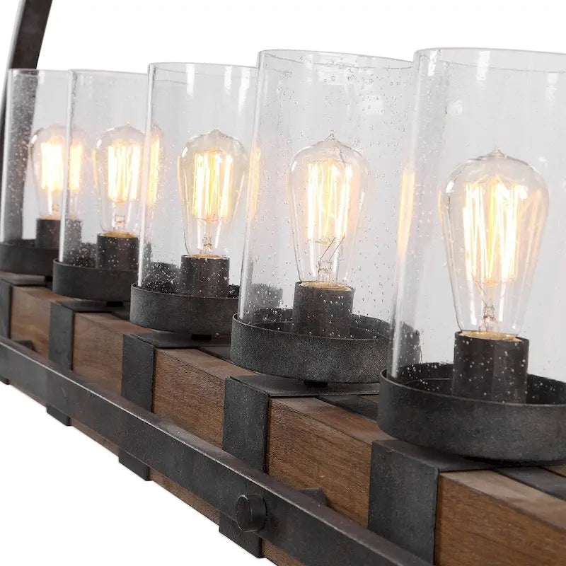 Lustre linéaire rustique à 5 lumières Uttermost Atwood en bronze vieilli
