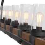 Lustre linéaire rustique à 5 lumières Uttermost Atwood en bronze vieilli