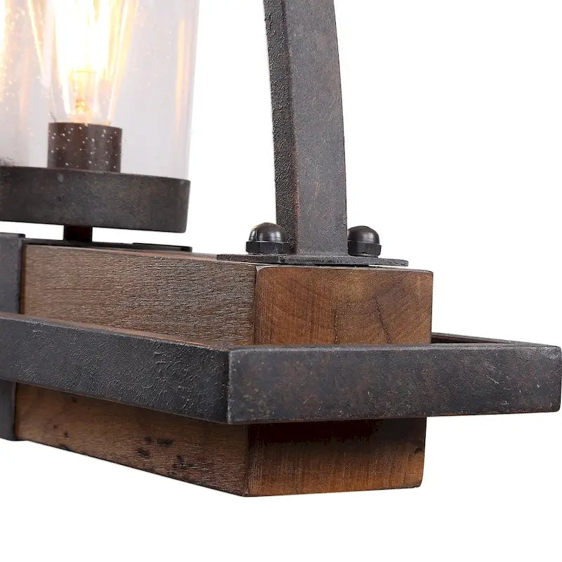 Lustre linéaire rustique à 5 lumières Uttermost Atwood en bronze vieilli
