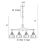 Luminaire linéaire à 4 lumières noir et or antique pour îlot de cuisine