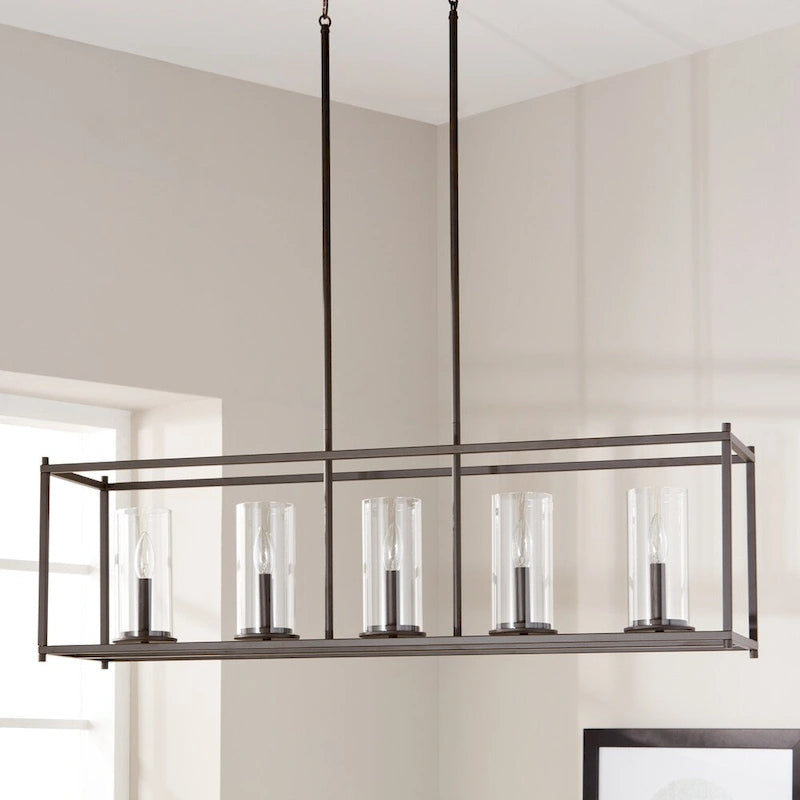 Kichler Lighting Crosby Olde Bronze 5-light Linear Chandelier with Clear Glass