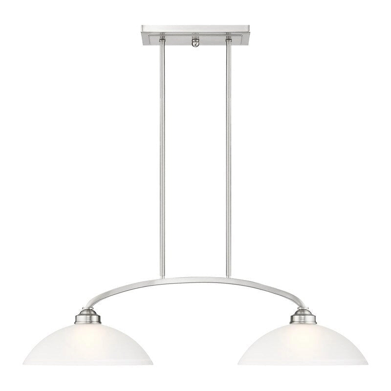 Livex Lighting 2-Light Linear Chandelier, 4222-91 - 34  L x 13  W x 16 -46  Adj. H
