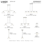 Lustre linéaire à 2 lumières Livex Lighting, 4222-91 - 34 po L x 13 po l x 16 po H réglable