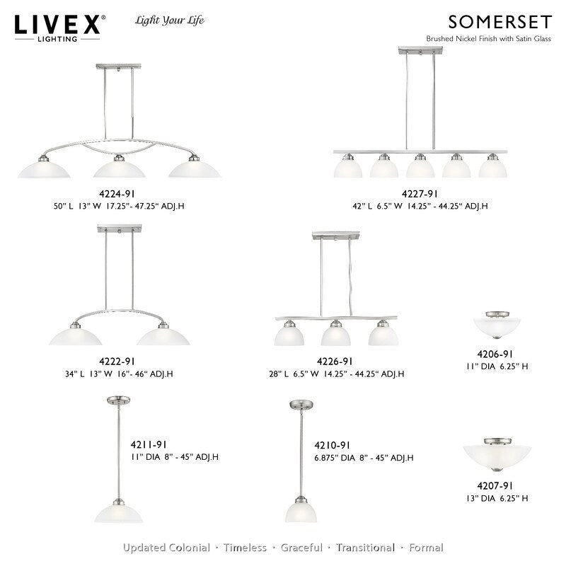 Lustre linéaire à 2 lumières Livex Lighting, 4222-91 - 34 po L x 13 po l x 16 po H réglable