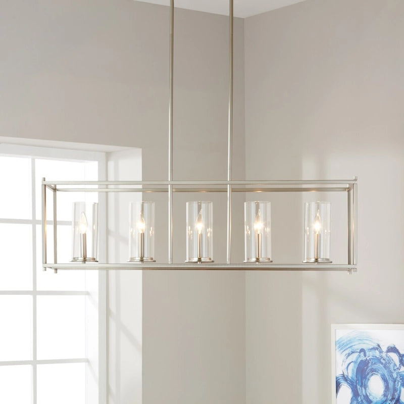 Lustre linéaire Crosby à 5 lumières en nickel brossé de Kichler Lighting