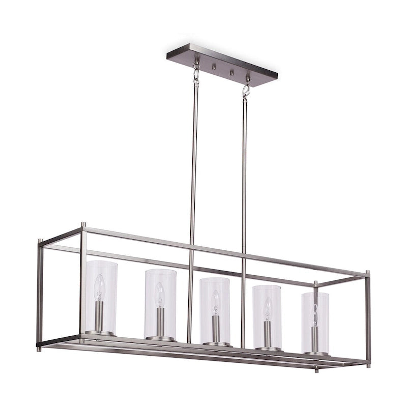 Lustre linéaire Crosby à 5 lumières en nickel brossé de Kichler Lighting