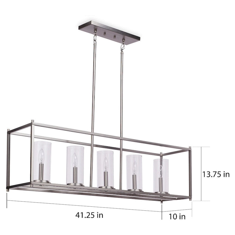 Lustre linéaire Crosby à 5 lumières en nickel brossé de Kichler Lighting