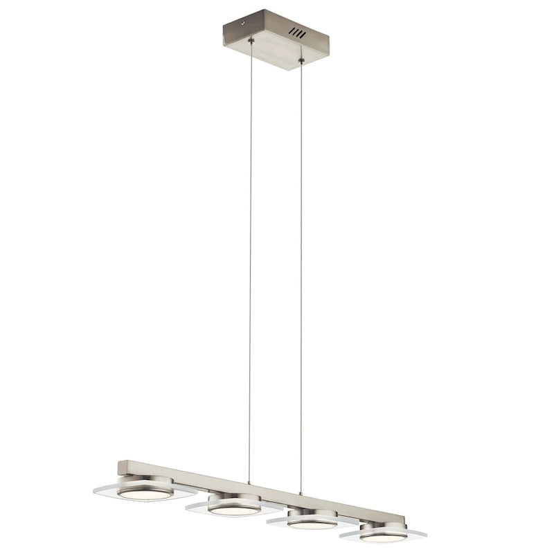 elan Azenda Brushed Nickel 4-light Linear Pendant