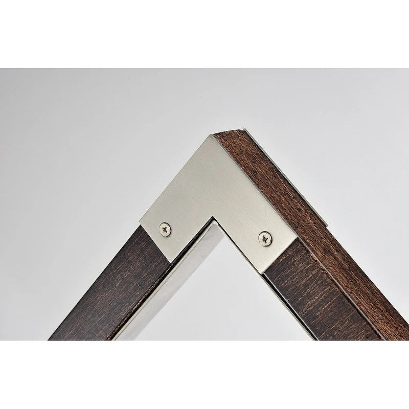 Luminaire linéaire à 4 lumières pour îlot central, en nickel brossé et bois - Nickel brossé et bois
